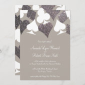 Invitation Gris et argent Mariage Las Vegas (Devant / Derrière)