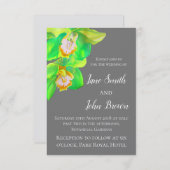 Invitation Gris et blanc moderne simple orchidée mariage (Devant / Derrière)