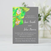 Invitation Gris et blanc moderne simple orchidée mariage (Debout devant)