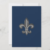 Invitation Gris et marine French Fleur De Lis Wedding de Nola (Dos)