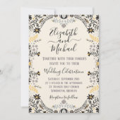 Invitation Gris et or Rustique mexicain Floral Mariage (Devant)