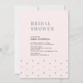 Invitation Gris et rose pâle | Fête des mariées moderne chic (Devant)