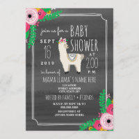 Invitation gris-foncé de baby shower d'aquarelle