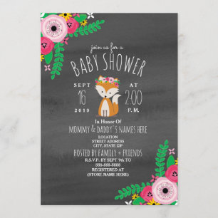 Invitation gris-foncé de baby shower d'aquarelle