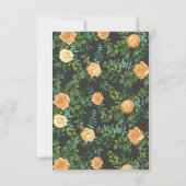 Invitation Gris foncé Pêche Mariage Floral moderne (Dos)