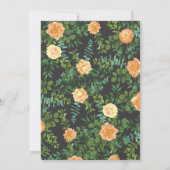 Invitation Gris foncé Pêche Mariage Floral moderne (Dos)