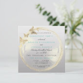 Invitation Gris Foxier Golden Bubble Mariage Fiançailles Ombr (Debout devant)