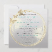 Invitation Gris Foxier Golden Bubble Mariage Fiançailles Ombr (Devant)