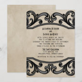 Invitation Gris Gothique Fils Mariage Inviter (Devant / Derrière)