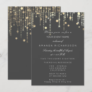 Invitation Gris Gris Gold Drivers Fête des mariées d'annivers