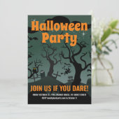 Invitation Gris hanté cimetière parti Halloween (Debout devant)