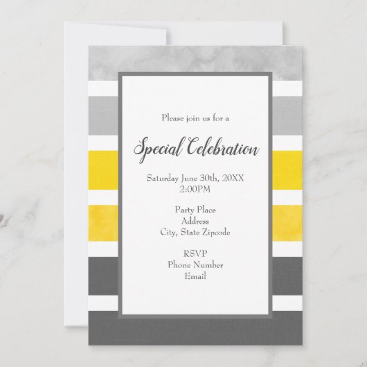 Invitation Gris Jaune Blancs (Devant)