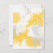 Invitation Gris Jaune et Blanc Abstrait Brosses (Dos)