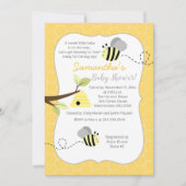Invitation gris jaune neutre Bumble Bee (Devant)