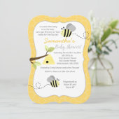 Invitation gris jaune neutre Bumble Bee (Debout devant)