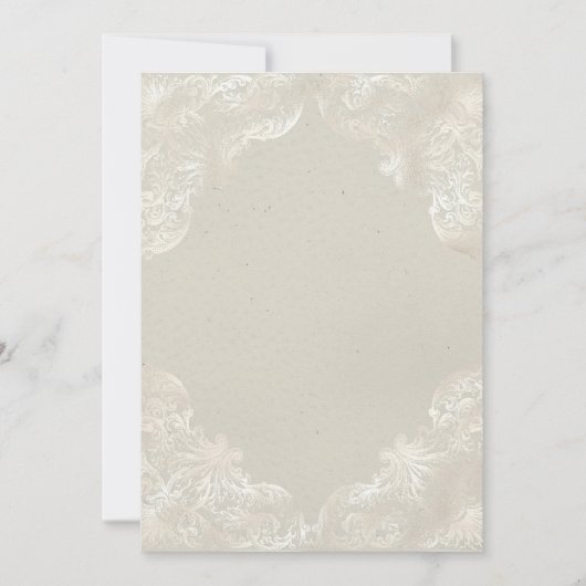 Invitation Gris jaune vintage doré blanc vierge (Devant)