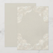Invitation Gris jaune vintage doré blanc vierge (Devant / Derrière)