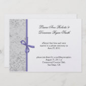 Invitation Gris Lavande Blanc Damask Mariage Après-Mariage (Devant / Derrière)