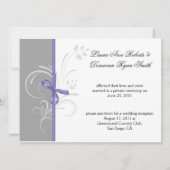 Invitation Gris lavande blanc Floral Swirls Post Mariage (Devant)