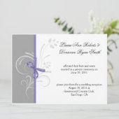 Invitation Gris lavande blanc Floral Tourbillons Post Mariage (Debout devant)