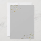 Invitation Gris minimal en or Flakes 21 Parties scintillant 2 (Dos)