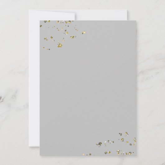 Invitation Gris minimal en or Flakes 21 Parties scintillant 2 (Dos)