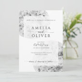 Invitation gris minimaliste | MARIAGE (Debout devant)