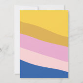 Invitation Gris modernes Fête des mariées bleu jaune (Dos)