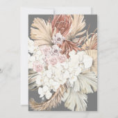 Invitation Gris Monogramme Ultime Wreath Pampas Grass (Dos)