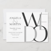 Invitation Gris noir gras minimaliste (Devant)