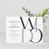 Invitation Gris noir gras minimaliste (Debout devant)