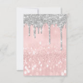 Invitation Gris Paillettes Drips Rose Argentée Mariage Douce (Dos)