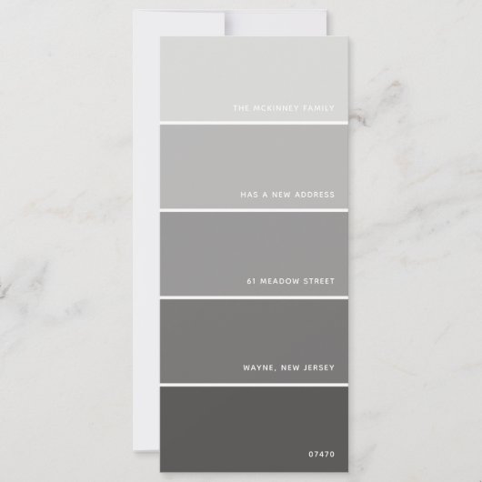 Invitation Gris Paint Swatch Nouvelle adresse (Devant)