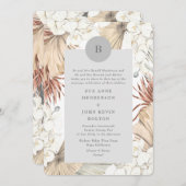 Invitation Gris Pampas Grass Grass Wreath Bordure Ultime (Devant / Derrière)
