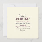 Invitation Gris Patchwork Motif Carrés Boy Photo Anniversaire (Dos)