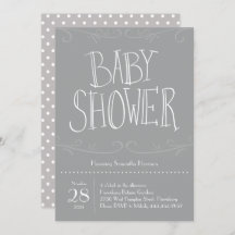 Gris Polka Dot Baby shower gris moderne