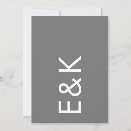 Invitation Gris Premium Ultimate Moderne Monogramme Arc Maria (Dos)