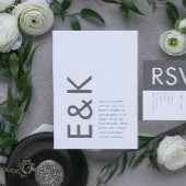 Invitation Gris Premium Ultimate Moderne Monogramme Bold Amus