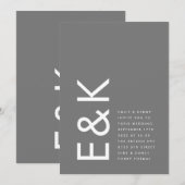 Invitation Gris Premium Ultimate Moderne Monogramme Mariage a (Devant / Derrière)