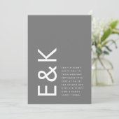 Invitation Gris Premium Ultimate Moderne Monogramme Mariage a (Debout devant)