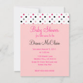 Invitation Gris rose chaud, rose clair et Pois noir (Dos)