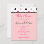 Invitation Gris rose chaud, rose clair et Pois noirs (Dos)