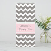 Invitation Gris rose Chevron Mariage Vow Renouvellement Invit (Debout devant)