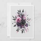 Invitation Gris rose Floral moderne Cadre Bible Verse Mariage (Dos)