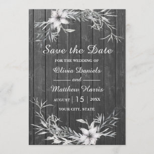 Invitation Gris rustique. Église en bois rustique pour votre