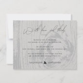 Invitation Gris Rustique Woodgrain Merci de mariage d'hiver (Devant)