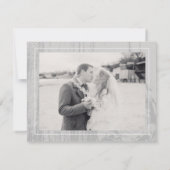 Invitation Gris Rustique Woodgrain Merci de mariage d'hiver (Dos)