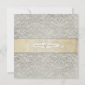 Invitation Gris Vintage français Régence Dentelle Mariages (Dos)