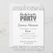 Invitation Gris Zebra Print Bachelorette (Devant)