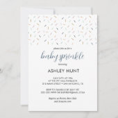 Invitation Grise Bleue pour Baby-Shower de Petit G (Devant)